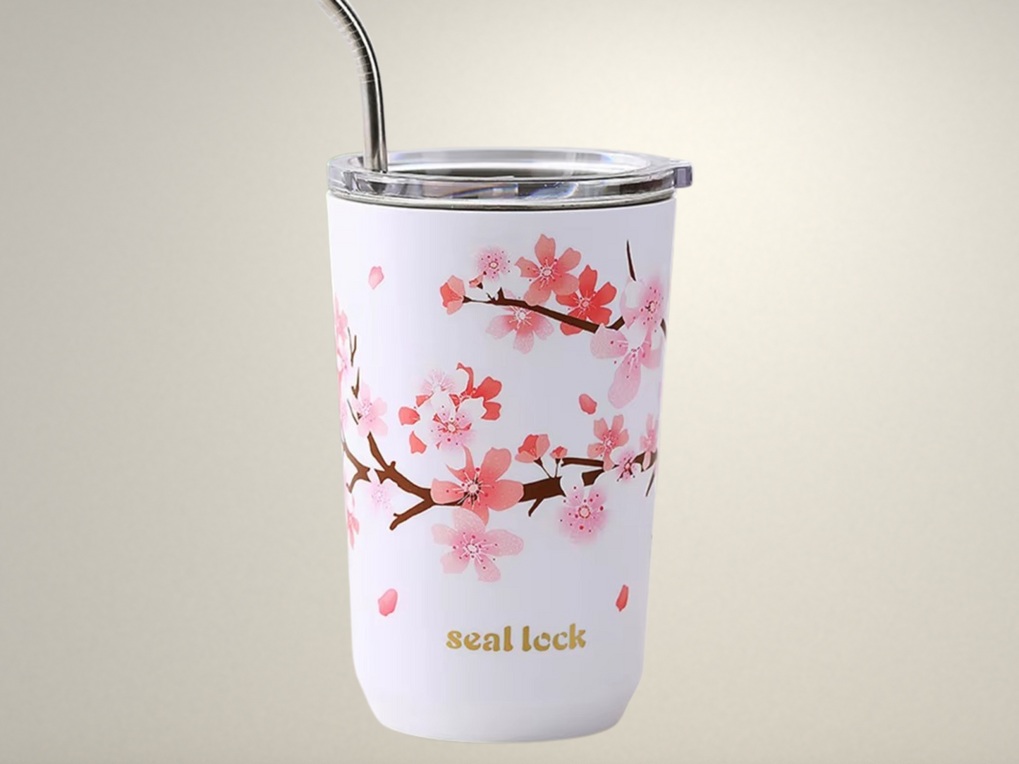 CupWize Cherry Blossom Stainless Steel Thermal Travel Mug – Leak-Proof Insulated Coffee & Tea Tumbler