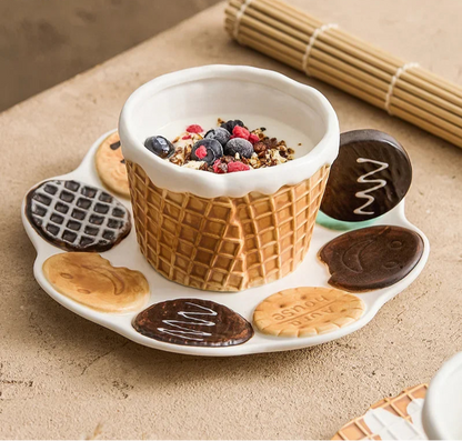 CupWize Cookie Handle Ceramic Mug – Creative Coffee & Milk Cup