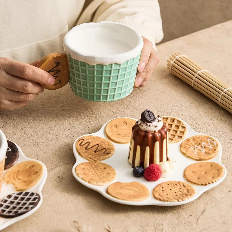 CupWize Cookie Handle Ceramic Mug – Creative Coffee & Milk Cup