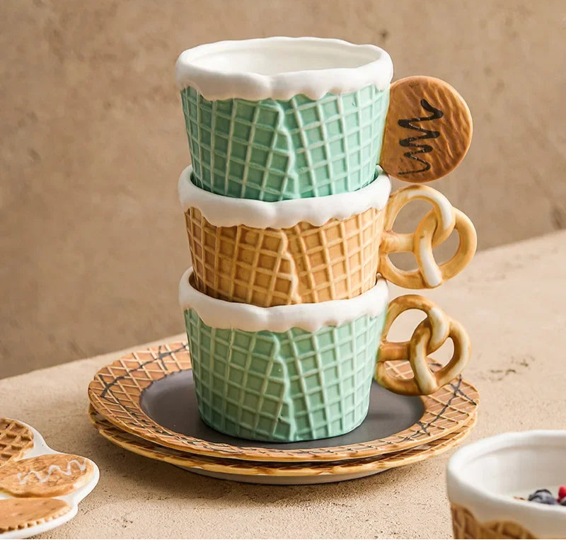 CupWize Cookie Handle Ceramic Mug – Creative Coffee & Milk Cup