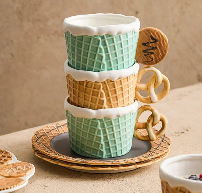 CupWize Cookie Handle Ceramic Mug – Creative Coffee & Milk Cup