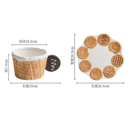 CupWize Cookie Handle Ceramic Mug – Creative Coffee & Milk Cup