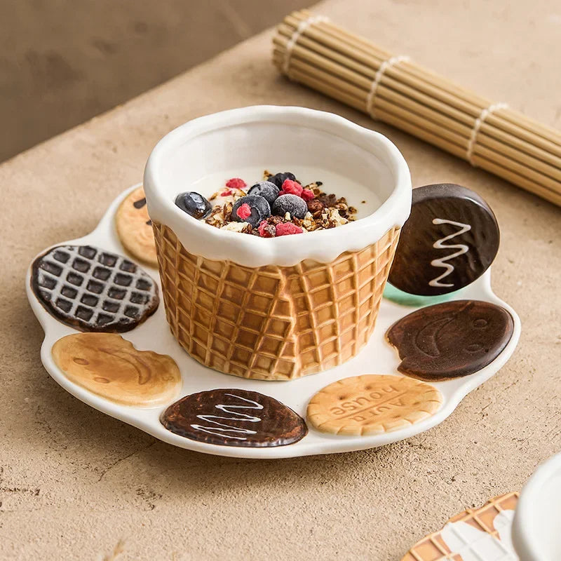 CupWize Cookie Handle Ceramic Mug – Creative Coffee & Milk Cup