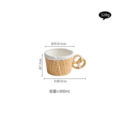 CupWize Cookie Handle Ceramic Mug – Creative Coffee & Milk Cup