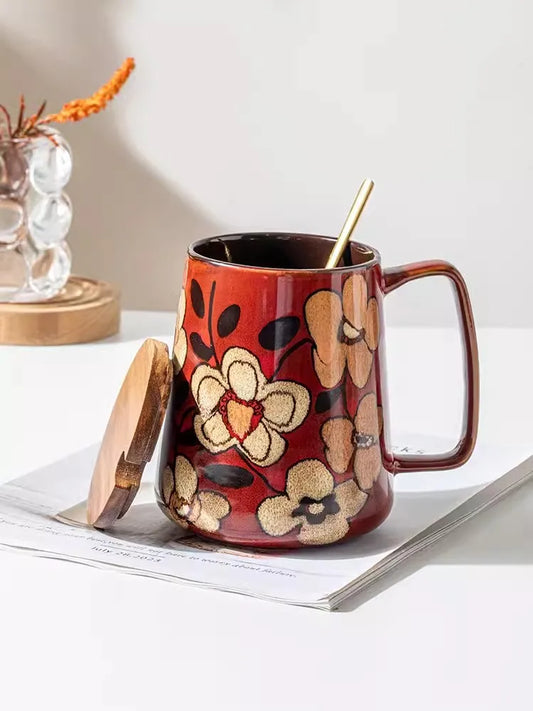 CupWize Hand-Painted Chinese Style Mug – Large 780ml Porcelain Coffee & Water Cup