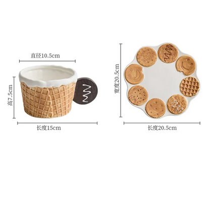 CupWize Cookie Handle Ceramic Mug – Creative Coffee & Milk Cup