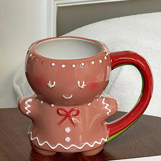 CupWize Gingerbread Man Mug – 280ml Ceramic Christmas Coffee & Cocoa Cup