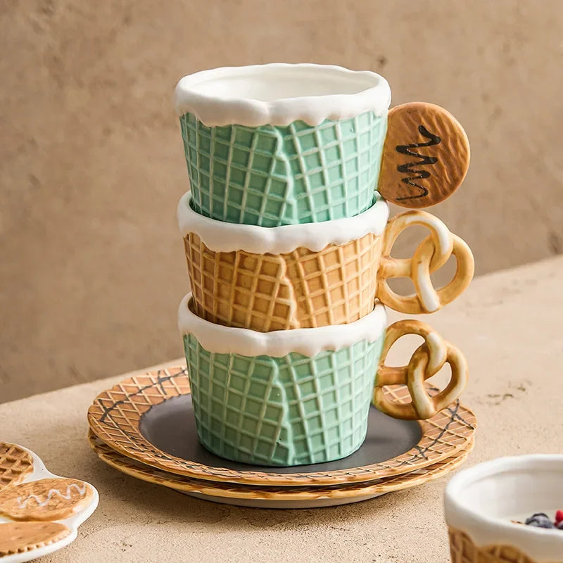 CupWize Cookie Handle Ceramic Mug – Creative Coffee & Milk Cup