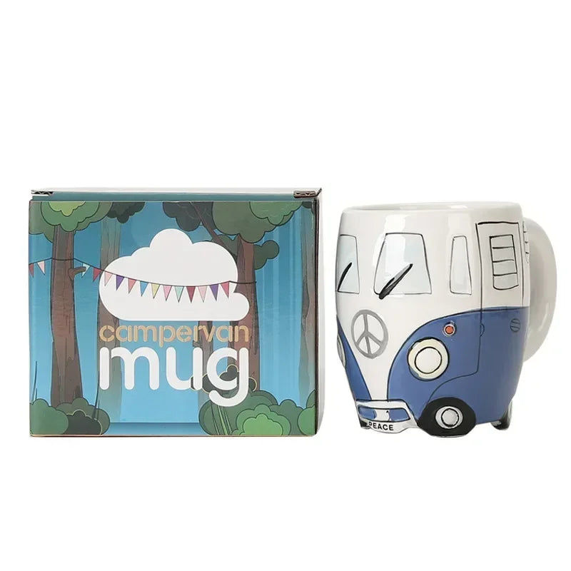 CupWize Bus Mug – 400ml Handcrafted Cartoon Ceramic Coffee, Milk & Tea Cup
